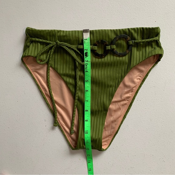 J Crew Size Small Wide-Rib High-Rise Bikini Bottom in Canteen Green NWT - Picture 11 of 12